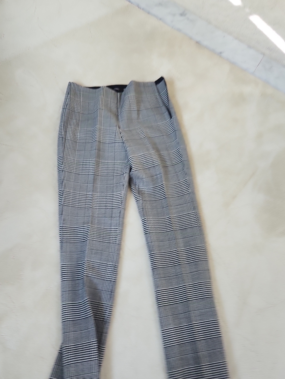 Theory Black and White Glen Plaid Trousers